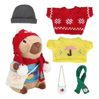 Waksun Capybara - Peluche De Capybara Con 10 Piezas De Disf. Waksun Capybara - Peluche De Capybara Con 10 Piezas De Disf.