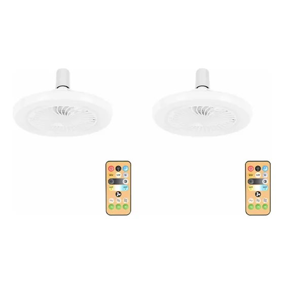 Lámpara De Techo Universal 2 Luces Ventilador Blanco