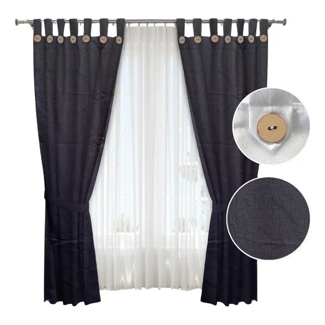 Cortinas Modernas (x2) Yacar Para Sala Comedor, Habitacion