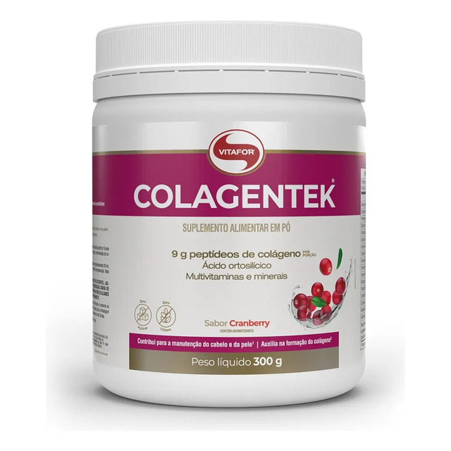 Suplemento Alimentar Em Pó Cranberry Colagentek 300g Vitafor