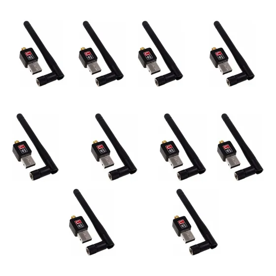 Adaptador Wifi Antena Usb 1200mb Para Tv Smart E Pc 10 Peças