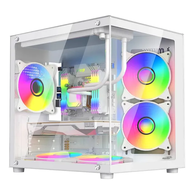 SENTEY A8 CUBE RGB GABINETE SENTEY A8 VIDRIO TEMP 5 COOLERS BLANCO