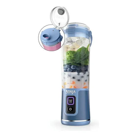 Licuadora Ninja Portátil 470ml Azul Recargable Usb Bc100nv