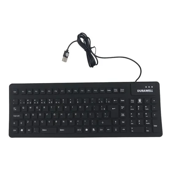 Teclado Durawell DW-105 QWERTY cor preto