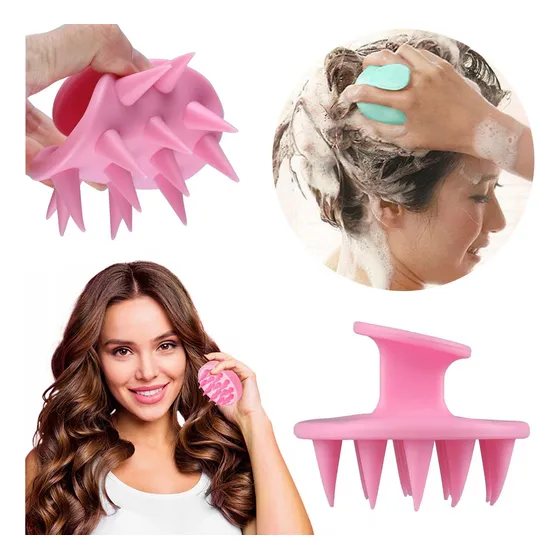 Cepillo Masajeador Baño Lavar Cabello Peine Masaje Cabeza Color Morado