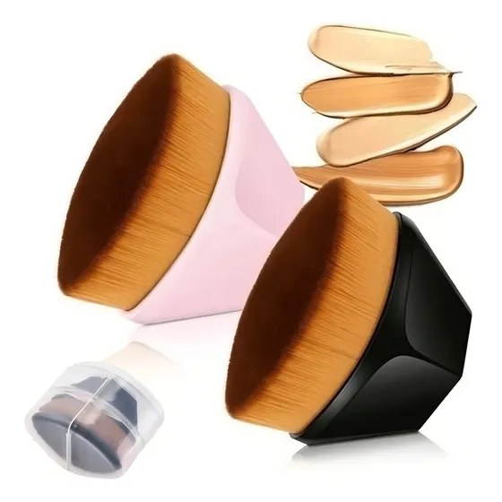 Pincel Mágico Hexagonal Oval Base Make Blogueira Tiktok Cor Preto
