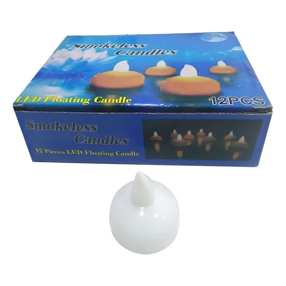 Velas Led Flotantes 12u Sin Llama Para Piscina Y Spa