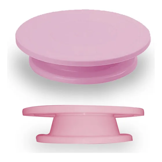 Aleissi Base Giratoria para Decorar Pastel Reposteria Fondant Color Rosa