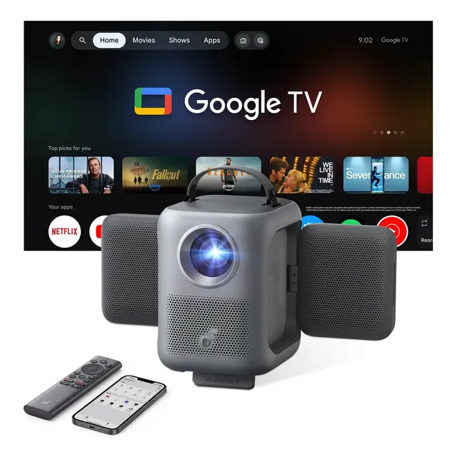 Projetor Portátil Anker Soundcore P1i, Dolby Audio 20w, Alto-falantes Giratórios,...
