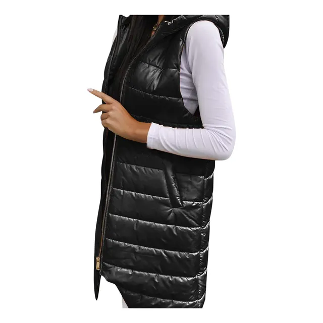 Chaqueta Cardigans Largo Para Dama Chaleco Capucha Sin