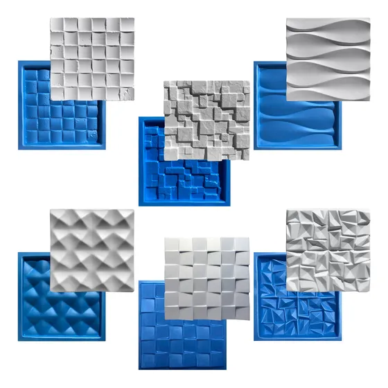 6 Formas De Gesso Cimento 3d Eva E  Plastico Molde 3d