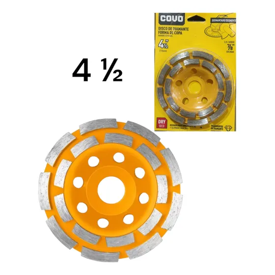 Disco Diamantado 4 1/2 Pulir Desbastar Granito Marmol Covo