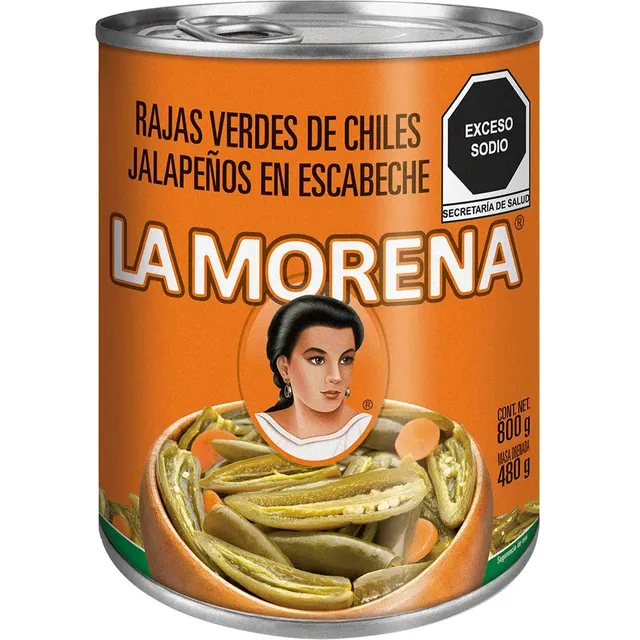 LA MORENA entero agua en lata