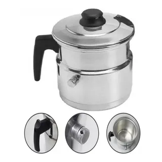 Leiteira Térmica Apito 2 Litros Profissional Cor Cinza Leiteira Térmica Apito 2 Litros Profissional Cor Cinza