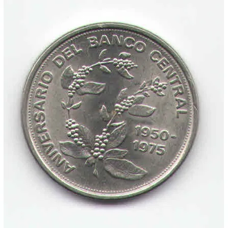 Costa Rica 5 Colones Aniversario B Central 1975 Xf+