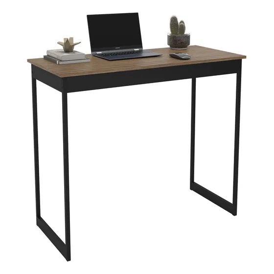 Escrivaninha Mesa Lamina Com Preto Vintage Industrial Para Escritório Home Office E Estudos Design Moderno E Funcional Mod Doca2314 Sofa Sogude
