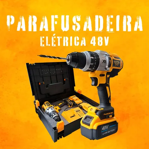 Parafusadeira e Furadeira Wetoke 48V de Íon de Lítio Com 2