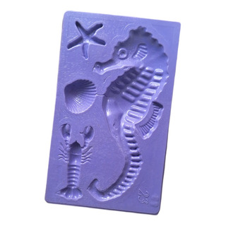 *mini Molde Tipo Silicon Caballito Mar Concha Fondant Choco *mini Molde Tipo Silicon Caballito Mar Concha Fondant Choco