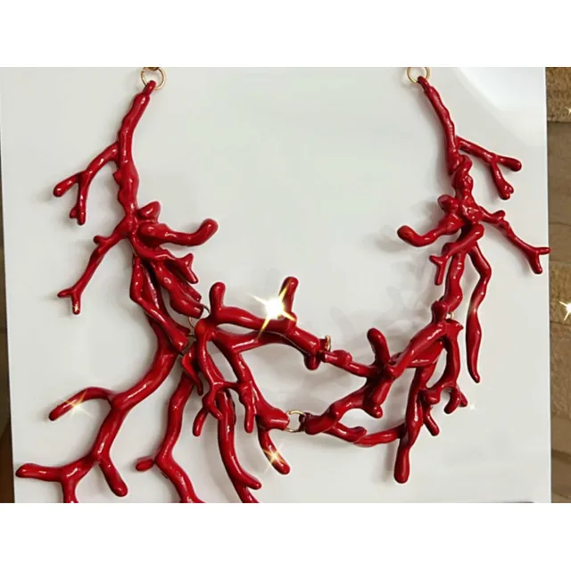 Maxi Collar Grande Rojo Tipo Corales
