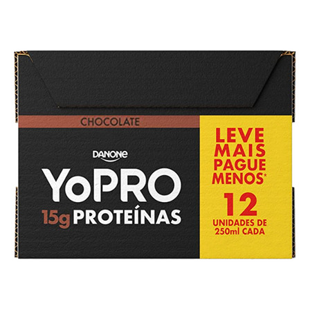 Pack Bebida LĂĄctea UHT Zero Lactose Sabor Chocolate com 15g de ProteĂnas e 12 Unidades de 250ml Yopro Pack Bebida LĂĄctea UHT Zero Lactose Sabor Chocolate com 15g de ProteĂnas e 12 Unidades de 250ml Yopro