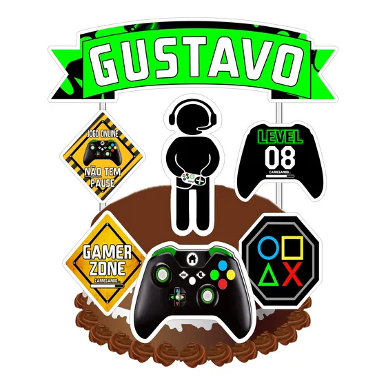 Topo De Bolo Topper Personalizado Nome E Idade- Vários Temas