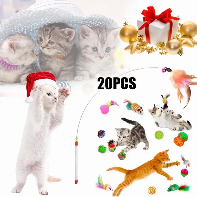 Juego De Juguetes Para Gatos De 20 Piezas, Bola De Campana