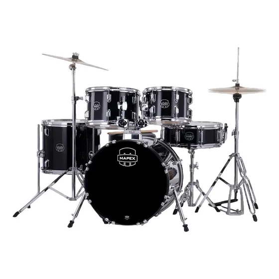 Bateria Mapex Comet Cm5044ft-dk 5 Dark Black Bumbo 20 Cor Preto
