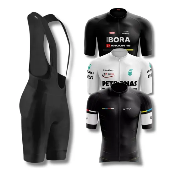 Conjunto De Ciclismo Masculino Bretelle E Camisa Ziper Total