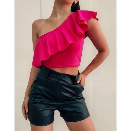 Short Engomado Elastizado - Negro / Blanco