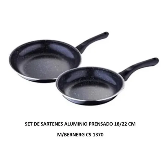 Set De 2 Sartenes Aluminio Prensado 18/22 Cm