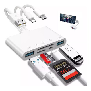 Xtwe Lector De Tarjetas Sd Lector De Tarjetas De Memoria 5 En 1, Adaptador Otg Usb Lector De Tarjetas Sd Para Celular Para iPhone/iPad/xiaomi Computadora Xtwe Lector De Tarjetas Sd Lector De Tarjetas De Memoria 5 En 1, Adaptador Otg Usb Lector De Tarjetas Sd Para Celular Para iPhone/iPad/xiaomi Computadora