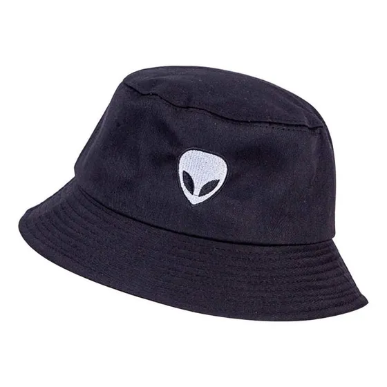 Boné Chapéu Bucket Preto Dupla Face Alien Et Alienígena