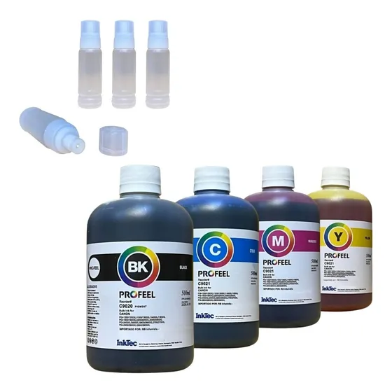 Tinta G6010 G7010 4x500ml Inktec Profeel + 4 Bicos Dosadores