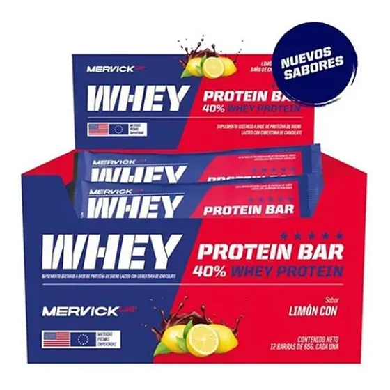 Whey Protein Bar Caja 12 Unidades 65 Grs C/u Mervick