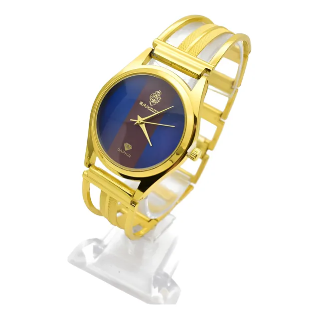 Reloj Dorado Analogo  Pulso Metalico