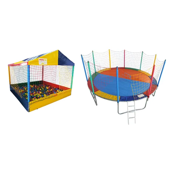Cama Elástica De 4m E Piscina De Bolinhas 2,00m Com Bolinhas