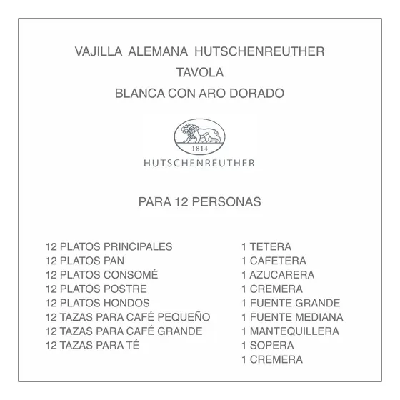 Vajilla Hutschenreuther