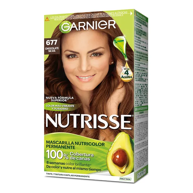 Tinte De Cabello Garnier Nutrisse 677 Chocolate Silvia 1 Pieza