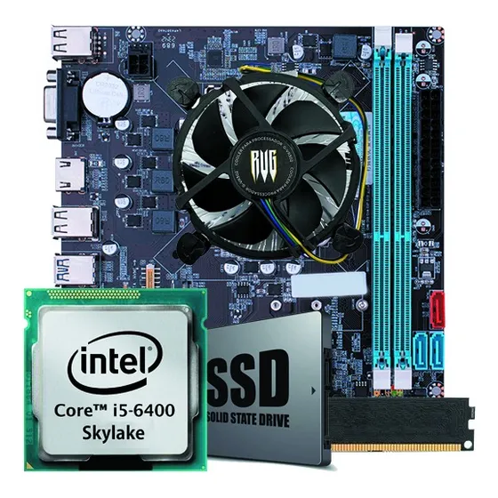 Kit I5 6400 + Placa Mãe H110 Ddr4 + 8gb 2666mhz + Ssd 240 Gb
