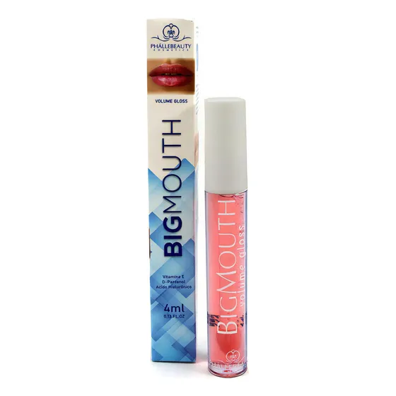 Brillo de labios Phállebeauty Incolor Big Mouth, 4 ml, acabado rosa brillante
