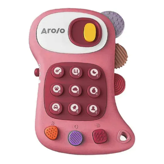 Teléfono Dinosaurio De Juego Rosado Aro/o