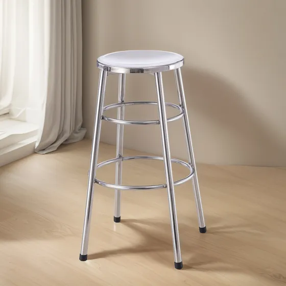 Banqueta Alta Excelente Calidad Promo Muebleria En Linea Acabado De La Estructura Cromado Color Plateado