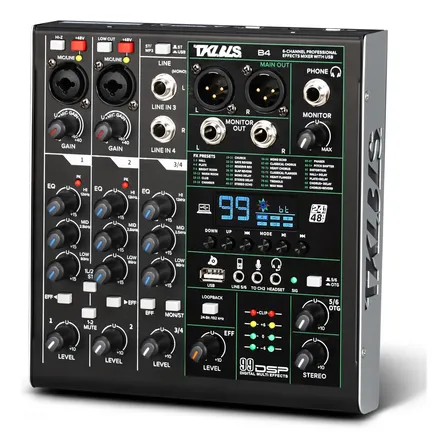 Mesa De Som Tklbls Interface B4 4 Canais Mixer 99dsp Usb 48v B4