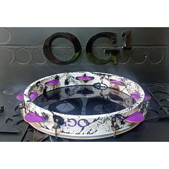 Pandeiro Og1 12 Polegadas Novo Branco
