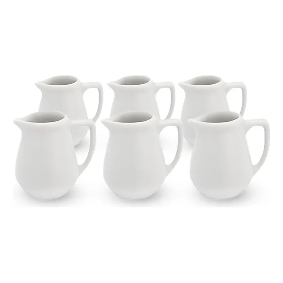 Kit 6 Mini Leiteiras Jarrinha Porcelana 60ml Caldas E Molhos