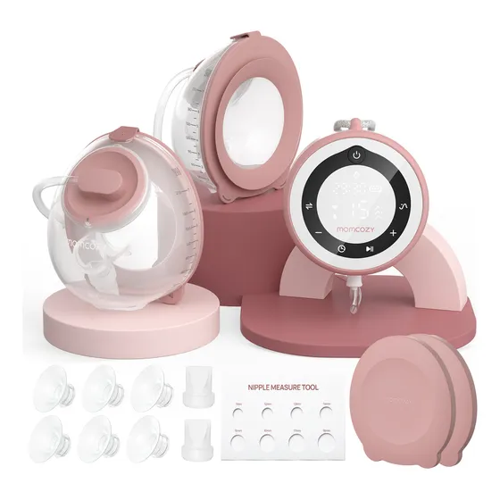 Momcozy V1 Pro Extractor De Leche Eléctrico, Extractor de Leche Portátil Manos Libres, Rojo