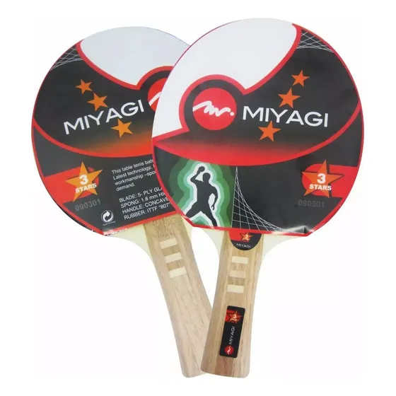 Set Raqueta 3 Estrellas De Tenis De Mesa Miyagi, X2 Unidades