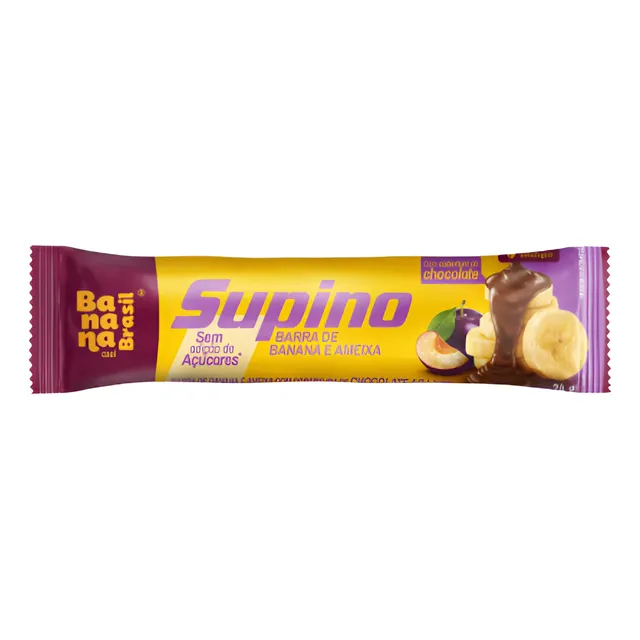 Barra De Banana E Ameixa C/ Choc Ao Leite 24g Banana Brasil