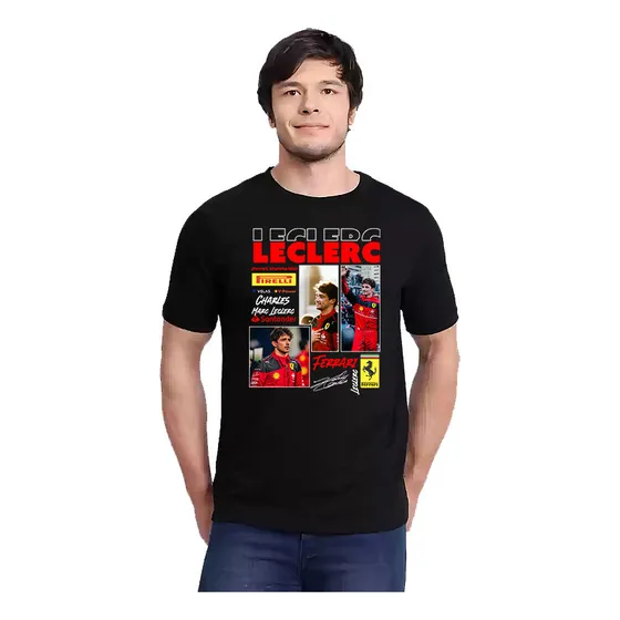 Remera Formula 1 Leclerc (negra:) Ideas Mvd