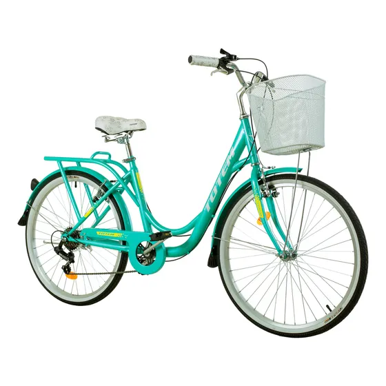 Bicicleta Urbana Totem Modelo City Aro 26 Color Turquesa Color Celeste Tamaño Del Cuadro Xs
